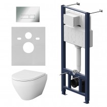 Комплект унитаз с инсталляцией Am.Pm IS47051.701700 кнопка хром глянцевая, пневматическое управление Комплект унитаз с инсталляцией Am.Pm IS47051.701700 кнопка хром глянцевая, пневматическое управление