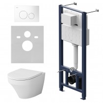 Комплект унитаз с инсталляцией Am.Pm IS49001.501700 кнопка белая глянцевая, пневматическое управление Комплект унитаз с инсталляцией Am.Pm IS49001.501700 кнопка белая глянцевая, пневматическое управление