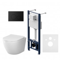 Комплект унитаз с инсталляцией Am.Pm IS49038.801900 кнопка черная матовая, пневматическое управление Комплект унитаз с инсталляцией Am.Pm IS49038.801900 кнопка черная матовая, пневматическое управление