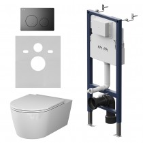 Комплект унитаз с инсталляцией Am.Pm IS90138.8F1701 кнопка черная матовая, механическое управление Комплект унитаз с инсталляцией Am.Pm IS90138.8F1701 кнопка черная матовая, механическое управление
