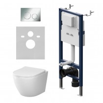 Комплект унитаз с инсталляцией Am.Pm IS90151.801900 кнопка хром глянцевая, механическое управление Комплект унитаз с инсталляцией Am.Pm IS90151.801900 кнопка хром глянцевая, механическое управление