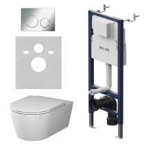 Комплект унитаз с инсталляцией Am.Pm IS90151.8F1701 кнопка хром глянцевая, механическое управление Комплект унитаз с инсталляцией Am.Pm IS90151.8F1701 кнопка хром глянцевая, механическое управление