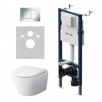 Комплект унитаз с инсталляцией Am.Pm IS90251.741701 кнопка хром глянцевая, механическое управление Комплект унитаз с инсталляцией Am.Pm IS90251.741701 кнопка хром глянцевая, механическое управление