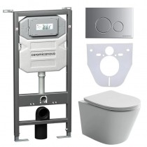 Комплект Унитаз подвесной Balearica Rimless CN6000 + щумоизоляционная панель для инсталляции CN1000 + система инсталляции для унитазов Ceramica Nova Envision с кнопкой смыва Round цвет хром матовый и креплениями CN1001M Комплект Унитаз подвесной Balearica Rimless CN6000 + щумоизоляционная панель для инсталляции CN1000 + система инсталляции для унитазов Ceramica Nova Envision с кнопкой смыва Round цвет хром матовый и креплениями CN1001M