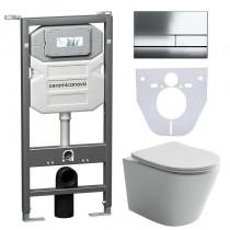 Комплект Унитаз подвесной Balearica Rimless CN6000 + шумоизоляционная панель для инсталляции CN1000 + система инсталляции для унитазов Ceramica Nova Envision с кнопкой смыва Flat цвет хром, креплениями CN1002CH Комплект Унитаз подвесной Balearica Rimless CN6000 + шумоизоляционная панель для инсталляции CN1000 + система инсталляции для унитазов Ceramica Nova Envision с кнопкой смыва Flat цвет хром, креплениями CN1002CH