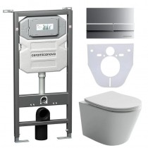 Комплект Унитаз подвесной Balearica Rimless CN6000 + шумоизоляционная панель для инсталляции CN1000 + система инсталляции для унитазов Ceramica Nova Envision с кнопкой смыва Flat цвет хром матовый, креплениями CN1002M Комплект Унитаз подвесной Balearica Rimless CN6000 + шумоизоляционная панель для инсталляции CN1000 + система инсталляции для унитазов Ceramica Nova Envision с кнопкой смыва Flat цвет хром матовый, креплениями CN1002M