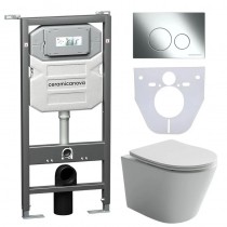 Комплект Унитаз подвесной Balearica Rimless CN6000 + шумоизоляционная панель для инсталляции CN1000 + система инсталляции для унитазов Ceramica Nova Envision с кнопкой смыва Round цвет хром и креплениями CN1001CH Комплект Унитаз подвесной Balearica Rimless CN6000 + шумоизоляционная панель для инсталляции CN1000 + система инсталляции для унитазов Ceramica Nova Envision с кнопкой смыва Round цвет хром и креплениями CN1001CH