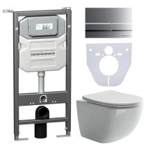 Комплект Унитаз подвесной Forma Rimless CN3009 + шумоизоляционная панель для инсталляции CN1000 + система инсталляции для унитазов Ceramica Nova Envision с кнопкой смыва Flat цвет хром матовый, креплениями CN1002M Комплект Унитаз подвесной Forma Rimless CN3009 + шумоизоляционная панель для инсталляции CN1000 + система инсталляции для унитазов Ceramica Nova Envision с кнопкой смыва Flat цвет хром матовый, креплениями CN1002M