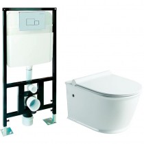 Комплект унитаз подвесной+Инсталляция SantiLine с кнопкой хром SL-5009 + SL-01 Комплект унитаз подвесной+Инсталляция SantiLine с кнопкой хром SL-5009 + SL-01