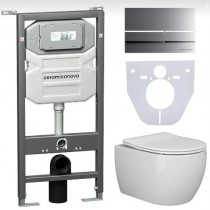 Комплект Унитаз подвесной Play Rimless CN3001 + шумоизоляционная панель для инсталляции CN1000 + система инсталляции для унитазов Ceramica Nova Envision с кнопкой смыва Flat цвет хром матовый, креплениями CN1002M Комплект Унитаз подвесной Play Rimless CN3001 + шумоизоляционная панель для инсталляции CN1000 + система инсталляции для унитазов Ceramica Nova Envision с кнопкой смыва Flat цвет хром матовый, креплениями CN1002M