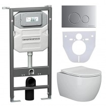 Комплект Унитаз подвесной Play Rimless CN3001 + шумоизоляционная панель для инсталляции CN1000 + система инсталляции для унитазов Ceramica Nova Envision с кнопкой смыва Round цвет хром матовый и креплениями CN1001M Комплект Унитаз подвесной Play Rimless CN3001 + шумоизоляционная панель для инсталляции CN1000 + система инсталляции для унитазов Ceramica Nova Envision с кнопкой смыва Round цвет хром матовый и креплениями CN1001M