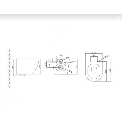 Комплект Унитаз подвесной Taliente Amato AM25010 + инсталляция Siamp 10011945 + панель управления белая 31191010-1