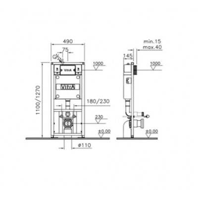 Комплект VitrA S50 9003B003-7201 кнопка хром-8