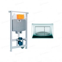 Система инсталляции для унитаза OLI 74 09262 OLM с кнопкой смыва, хром глянец Система инсталляции для унитаза OLI 74 09262 OLM с кнопкой смыва, хром глянец