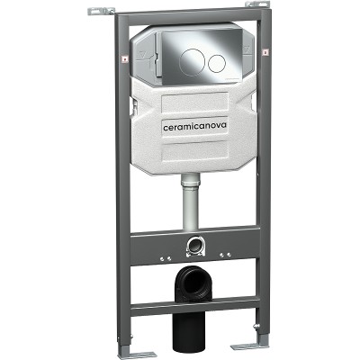 Система инсталляции для унитазов Ceramica Nova Envision Round CN1001CH кнопка хром