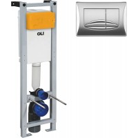 Система инсталляции для унитазов OLI Quadra 280490mRI00 с кнопкой смыва, хром глянец