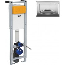 Система инсталляции для унитазов OLI Quadra 280490mRI00 с кнопкой смыва, хром глянец Система инсталляции для унитазов OLI Quadra 280490mRI00 с кнопкой смыва, хром глянец