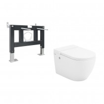 Комплект Abber Bequem AC1108P-AC0101P, Унитаз подвесной безободковый, с импульсным смывом и микролифтом + Система инсталляции Комплект Abber Bequem AC1108P-AC0101P, Унитаз подвесной безободковый, с импульсным смывом и микролифтом + Система инсталляции