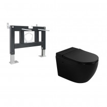 Комплект Abber Bequem AC1108PMB-AC0101P, Унитаз подвесной черный матовый с импульсным смывом + Система инсталляции Комплект Abber Bequem AC1108PMB-AC0101P, Унитаз подвесной черный матовый с импульсным смывом + Система инсталляции