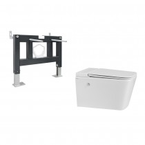 Комплект Abber Rechteck AC1202P-AC0101P, Унитаз подвесной безободковый, с импульсным смывом + Система инсталляции Комплект Abber Rechteck AC1202P-AC0101P, Унитаз подвесной безободковый, с импульсным смывом + Система инсталляции