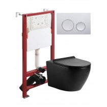 Комплект унитаза с инсталляцией Agger ATI03144+APB100, кнопка смыва хром Комплект унитаза с инсталляцией Agger ATI03144+APB100, кнопка смыва хром