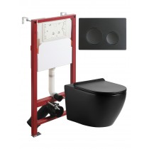 Комплект унитаза с инсталляцией Agger ATI03144+APB144, кнопка смыва черная Комплект унитаза с инсталляцией Agger ATI03144+APB144, кнопка смыва черная