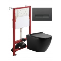 Комплект унитаза с инсталляцией Agger ATI03144+APB244, кнопка смыва черная Комплект унитаза с инсталляцией Agger ATI03144+APB244, кнопка смыва черная