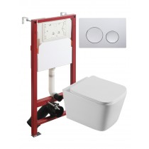 Комплект унитаза с инсталляцией Agger ATI04100+APB100, кнопка смыва хром Комплект унитаза с инсталляцией Agger ATI04100+APB100, кнопка смыва хром