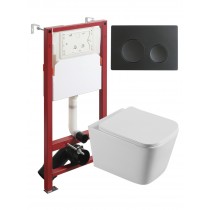 Комплект унитаза с инсталляцией Agger ATI04100+APB144, кнопка смыва черная Комплект унитаза с инсталляцией Agger ATI04100+APB144, кнопка смыва черная