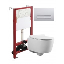 Комплект унитаза с инсталляцией Agger ATI05100+APB200, кнопка смыва хром Комплект унитаза с инсталляцией Agger ATI05100+APB200, кнопка смыва хром