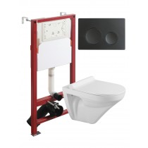 Комплект унитаза с инсталляцией Agger ATI06100+APB144, кнопка смыва черная Комплект унитаза с инсталляцией Agger ATI06100+APB144, кнопка смыва черная