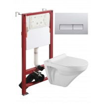 Комплект унитаза с инсталляцией Agger ATI06100+APB200, кнопка смыва хром Комплект унитаза с инсталляцией Agger ATI06100+APB200, кнопка смыва хром