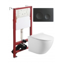 Комплект унитаза с инсталляцией Agger ATI09150+APB144, кнопка смыва черная Комплект унитаза с инсталляцией Agger ATI09150+APB144, кнопка смыва черная