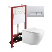 Комплект унитаза с инсталляцией Agger ATI09150L+APB200, кнопка смыва хром Комплект унитаза с инсталляцией Agger ATI09150L+APB200, кнопка смыва хром