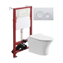 Комплект унитаза с инсталляцией Orange CI01-100W+APB100, кнопка смыва хром Комплект унитаза с инсталляцией Orange CI01-100W+APB100, кнопка смыва хром