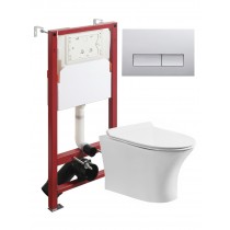 Комплект унитаза с инсталляцией Orange CI01-100W+APB200, кнопка смыва хром Комплект унитаза с инсталляцией Orange CI01-100W+APB200, кнопка смыва хром