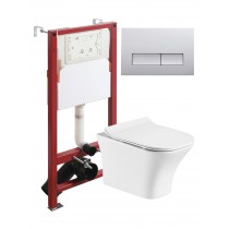 Комплект унитаза с инсталляцией Orange CI02-100W+APB200, кнопка смыва хром Комплект унитаза с инсталляцией Orange CI02-100W+APB200, кнопка смыва хром