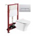 Комплект унитаза с инсталляцией Orange CI02-100W+APB200, кнопка смыва хром-small