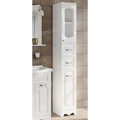 Пенал Francesca Империя 30 с бельевой корзиной белый, правый, с подсветкой-2 Пенал Francesca Империя 30 с бельевой корзиной белый, правый, с подсветкой-2