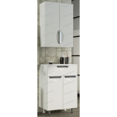 Шкаф навесной Francesca Доминго 50 белый, с подсветкой-4