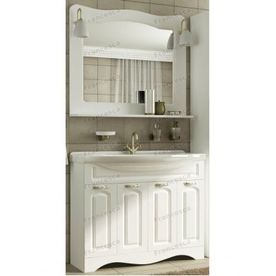 Тумба с раковиной Francesca Империя 100 белый с подсветкой (4 двери, ум. Эльбрус 100)-3