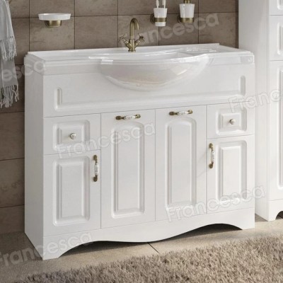 Тумба с раковиной Francesca Империя 105 белый с подсветкой (2ящ+4дв, ум. Классик 105)-2