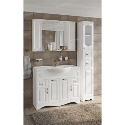 Тумба с раковиной Francesca Империя 105 белый с подсветкой (2ящ+4дв, ум. Классик 105)-3