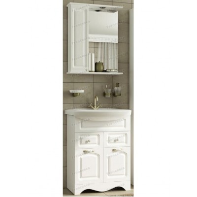 Тумба с раковиной Francesca Империя 60 белый с подсветкой (2дв+2ящ, ум. Уют 60)-3