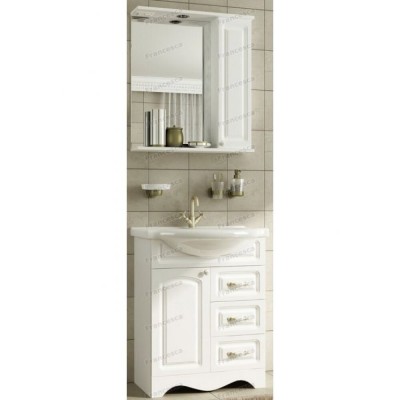 Тумба с раковиной Francesca Империя 65 белый (1дв+3ящ, ум. Элеганс 65) с подсветкой-3