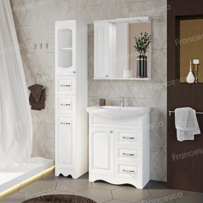 Тумба с раковиной Francesca Империя 70 белый (1дв +3 ящика, ум. Балтика 70) с подсветкой-3