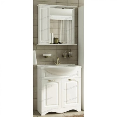 Тумба с раковиной Francesca Империя 75-2 белый с подсветкой (2 двери, ум. Элеганс 75)-3