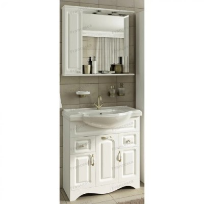 Тумба с раковиной Francesca Империя 80 белый (2ящ+3дв. ум. Классик 80) с подсветкой-3