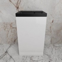 Тумба с раковиной Style Line Моно 50, напольная, белый глянец, раковина кварц антрацит