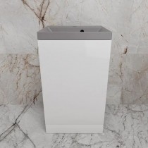 Тумба с раковиной Style Line Моно 50, напольная, белый глянец, раковина кварц серый шелк